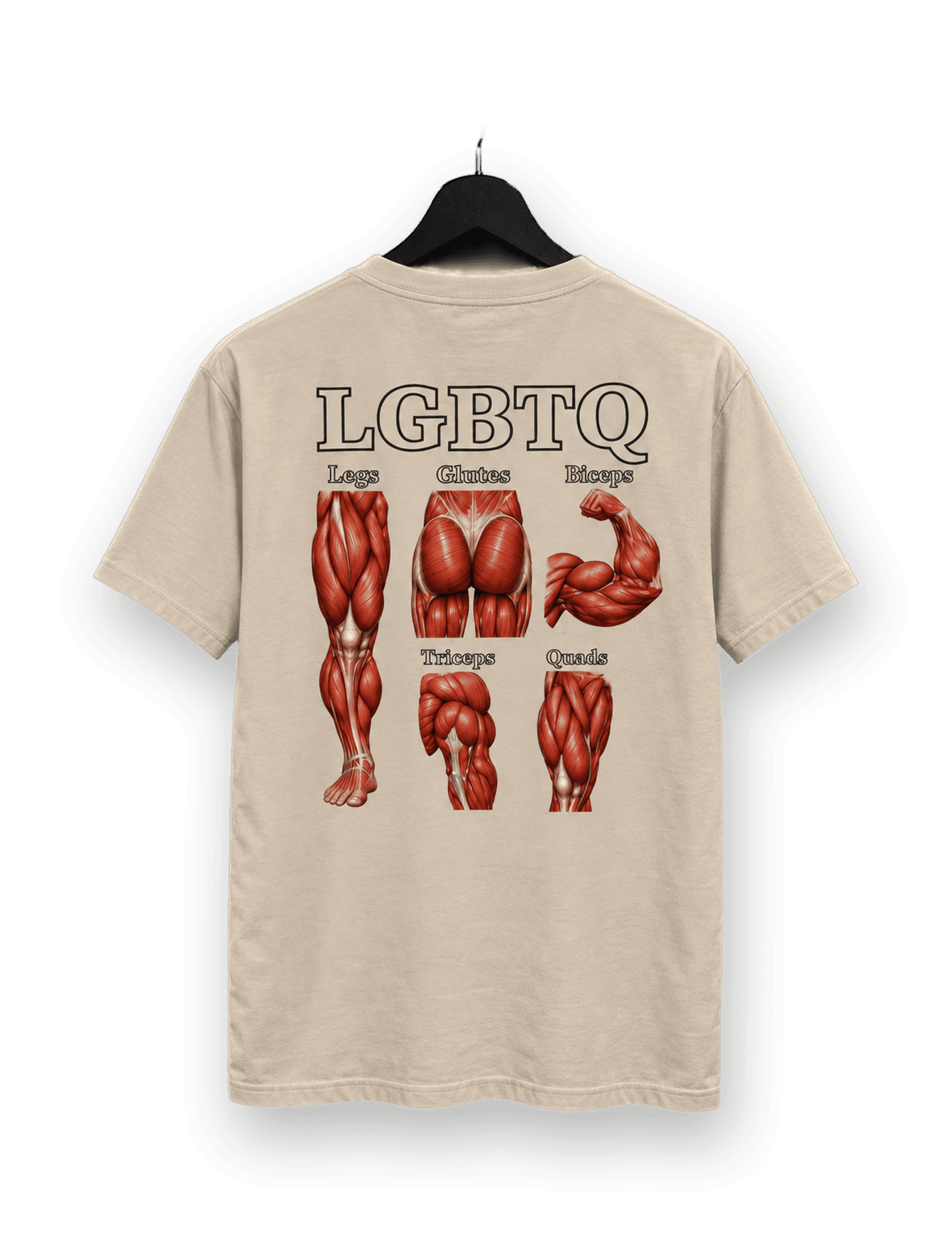 LGBTQ tee laid flat, back print